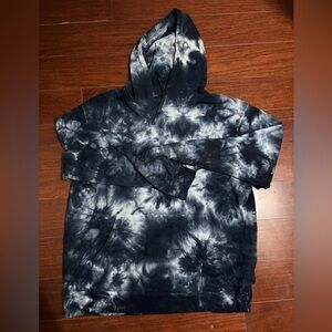 RSQ Navy and White Tie-Dye Hoodie